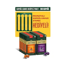 Jacobs Nespresso Uyumlu Kapsül Hediye Seti Espresso 7 Classico & Lungo 8 Intenso 100 Adet
