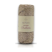 Sensy Paillette Pullu Polyester Makrome İpi Polyester Pullu Makrome İp Pullu Çanta İpliği Sütlü Kahve
