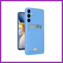 Bezos Samsung Galaxy S24 Kılıf Kelvin Kartvizitli Silikon - Mavi Bty