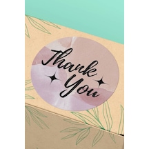 Dokulu Pembe Thank You Kargo Paketleme Sticker 3x3cm St2120 Çok Renkli
