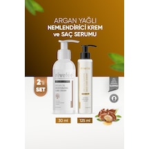 Argan Keratin Saç Bakım Serumu & Argan Yağlı Nemlendirici Krem 2'li Set