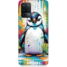 Oppo Reno 5 Lite Uyumlu Sevimli Penguen Desenli Silikon Kılıf