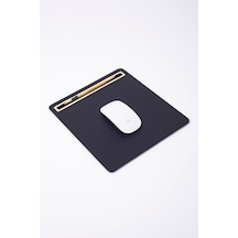 Turgut Office Deri Mousepad Siyah Gold Detaylı