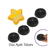 4 Adet Düz Ayak Tabanı Siyah Mobilya Masa Sehpa Ayağı Bağlantı Aparatı Plastik