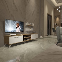 Decoraktiv Eko 4 Mdf Dvd Retro Tv Ünitesi Tv Sehpası Pera - Beyaz
