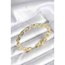 Zincir Model Gold Renk Pirinç Kadın Bileklik - Tj-bb8016 Gümüş