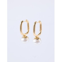 Jimmy Key Altın Rengi İnci Detaylı Sallantılı Küpe 6ww439764150