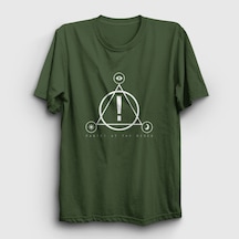 Presmono Unisex Logo Panic At The Disco T-shirt Haki