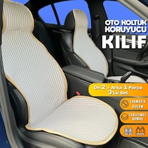 Citroen C-elysee Uyumlu Koltuk Kılıfı Minder Krem 2+1 Ön Arka Set