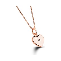 Kuyumcudukkani 0,02 Karat Siyah Prlantalı Kalp Kolye-20221-r-blk Rose Gold