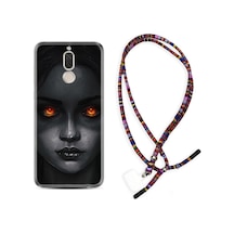 Huawei Mate 10 Lite Kılıf Rasta Boyun Askılı Dark Woman 1887 Siyah
