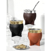 Premium Yerba Mate Bardağı Seti - Paslanmaz Çelik Çift Duvarlı Termos Bombilla Pipet Ve Temizleme Fırçası - Özel Dokulu Termos Kupa - Geleneksel  Mate Kupa 7 Oz/200ml - Renk Asorti çok renkli