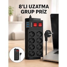 Hepsi Termal Korumalı 8 Prizli 3 Usb Li Uzatma Kablosu Yeni Nesil Najmaddin Diğer