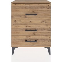 Arges Komodin Tek Raflı 2 Çekmeceli 60x30x80 Çam-çam Çam