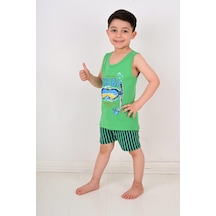 Vitmo Erkek Çocuk Askılı Pijama Takımı Scuba Mavi Yeşil