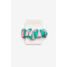 Mint Çizgi Desenli Kız Çocuk Lastik Toka Mint