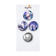Honkai Star Rail Oyunu Silver Wolf Oyun 3'lü Metal Rozet Seti 58mm İğneli Buton Çanta Yaka Rozeti Çok Renkli