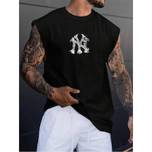 Altamira Erkek Ny Baskılı Oversize Kolsuz T-shirt 001