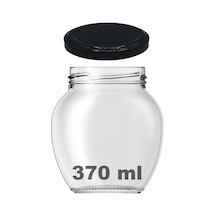Afracam 370 ML Siyah Metal Kapaklı Şeffaf Yumurta Cam Kavanoz