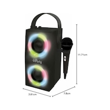 Lexibook İpparty Hoparlör - Taşınabilir Bluetooth Mikrofon Hoparlörü, Karaoke, Işık Efektleri, Kablosuz, Usb, Sd Kart, Şarj Edilebilir Pil, Siyah, Btp180bkz, Tek Boyut