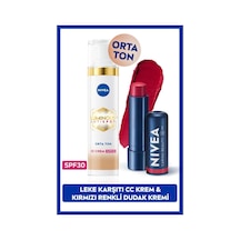 Spf30 Luminous630 Leke Karşıtı Cc Krem 40ml Ve Kırmızı Renkli Nemlendirici Dudak Bakım Kremi 01