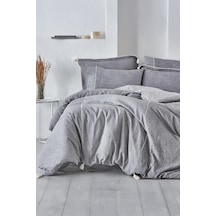 Ecocotton Doğa Gri King Size %100 Organik Pamuk Nevresim Takımı Gri