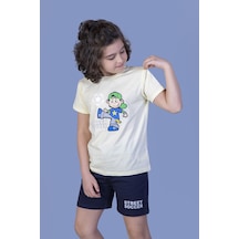 Toontoy Kids Toontoy Erkek Çocuk Baskılı Şortlu Takım Sarı