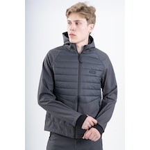 Maraton Sportswear Regular Erkek Kapşonlu Uzun Kol Outdoor Antrasit Ceket 20385 Antrasit