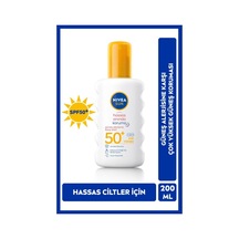 Sun Spf50 Anında Güneş Koruyucu Vücut Spreyi 200ml, Güneş sine Etkili, Hassas Cilt, Uva Uvb
