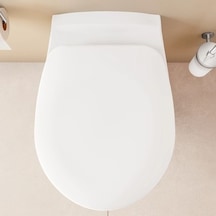 Oval Klozet Kapağı, Beyaz, Nuvoplast İle Şık Açık Bej
