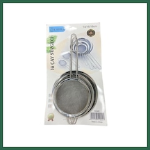Bezos 3'li Metal Süzgeç 14-16-18 Cm Bzs01 Çok Renkli