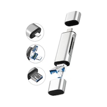 Type C Usb Kart Okuyucu Micro Sd Card Reader Çevirici Dönüştürücü Adaptör Ads-306