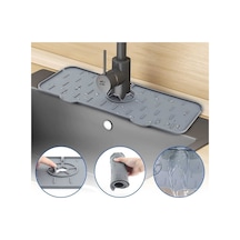 İndecor Houseware Su Tutucu Musluk Matı Mutfak Banyo Için Koruyucu Musluk Lavabo Bulaşık Süngeri Matı Antrasit Gri