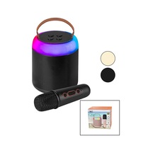 Yuvarlak Karaoke Mikrofonlubluetooth Wireless Hoparlör - Speaker Usb Şarjlı - Işıklı 5468
