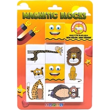 Manyetik Blok İki Parçalı Baby Puzzle - 8 Sevimli Hayvan Figürü