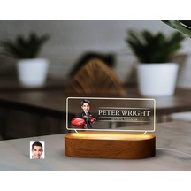 Bk Gift Kişiye Özel İsimli Erkek Patron Karikatürlü Led Işıklı Akrilik Masa İsimliği-3, Ofis Dekoru, Mesleki Hediye, Ofis Hediyeleri Kobitmeyen138011