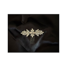 Kristal Taşlı Gelin Saç Tarağı Gümüş Renk Bridal Hair Comb Nişan Kına Düğün Saç Aksesuarı Beyaz Beyaz