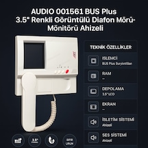 Audıo 001561 Bus Plus 3.5 Renkli Görüntülü Diafon Monitörü Ahizeli