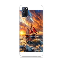 Oppo A92 Uyumlu Renkli Yelken Desenli Silikon Kılıf