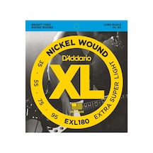 Daddario Exl180 Bas Gitar Tel Seti, Xl, 35-95, Long Scale, Nickel