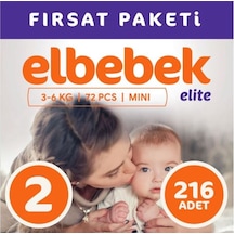 Elbebek Elite Bebek Bezi 2 Numara Mini Fırsat Paketi 216 Adet 3'lü