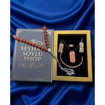 Özel Tasarım Kitap Kutulu Kadın Bakır Takı Seti Ve Tesbih Kombini - Kolye Küpe Bileklik Yüzük 5 Parça Otantik Şık Hediyelik - Doğum Günü Yıl Dönümü Anneler Günü Kadınlara Özel Gösterişli Hediye - N-00030