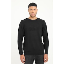 Dufy Erkek Slim Fit Bisiklet Yaka Siyah Triko-18545