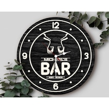 Bk Gift Barlara Özel Dekoratif Siyah Ahşap Duvar Saati 35cm-20 , Bar Duvar Saati , Cafe Duvar Saati , Özel Ahşap Saat Kobitmeyen138350 Bk Gift