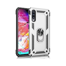 Huawei P Smart Pro 2019 Kılıf Sofya Yüzüklü Standlı Zırhlı Silikon Kılıf