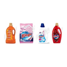 Bingo Giysi Şampuanı 3lt + Tüm Renkler Toz Det. 8 Kg + Amber Sıvı Det. 1755 Ml + Soft Yumuşatıcı 3l 4'lü Set Diğer