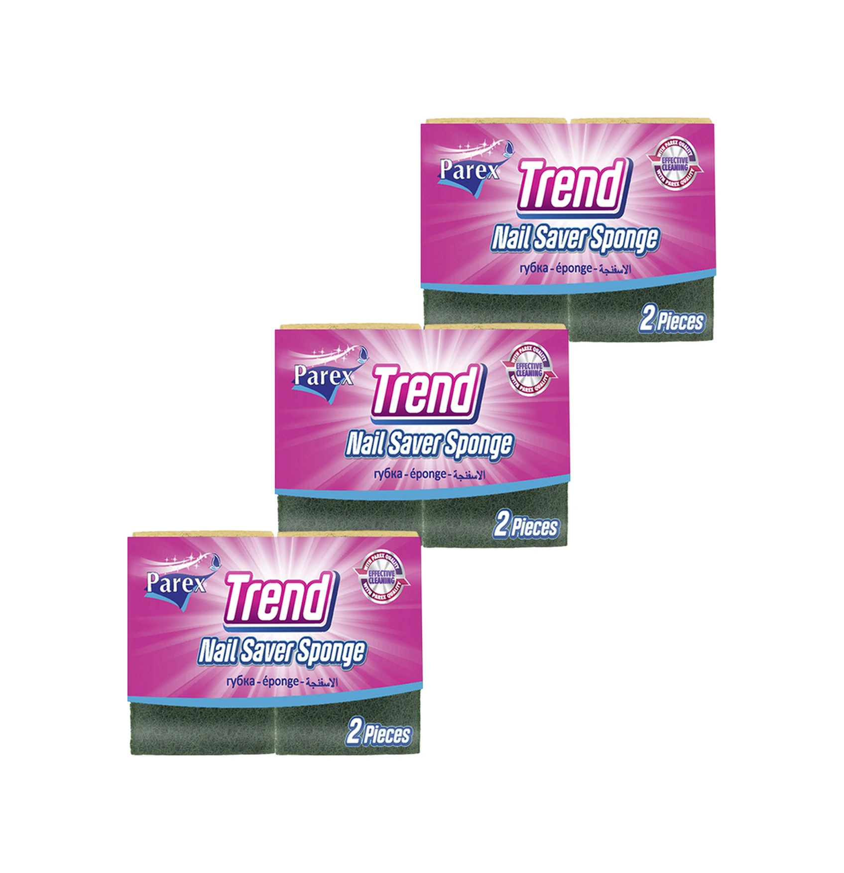 Trend Oluklu 2'li Klasik Sünger Üçlü Paket