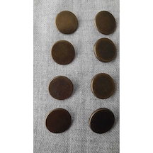 Antık Sarı Metal Düğme 15 Mm 8 Adet