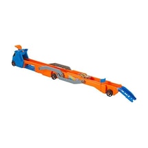 Tır - Yeni Tır - Yeni, Fırlatıcısı Olan Ve 40 Cm'lik Piste Dönüşen Kamyon, 9 Oyuncak Araba Sığabilir, 1:64 Ölçekli Araç Dahildir Hyt83