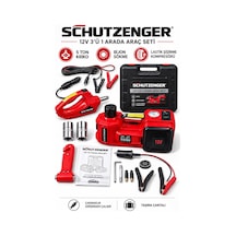 3 Lü Araç Seti 5 Ton Kriko Kompresörlü Ve Somun Sökme Sıkma 2 Anahtarlı 12volt German Çantalı Kırmızı Yt5011